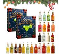 Cocktail Advent Calendars 2025, Wine Advent Calendar 2025, Alcohol Advent Calendar 2025, 24 Days Cocktail Countdown Calendar With 24 Cocktails Christmas 2D Acrylic Ornament, for Holiday Party (2PC)