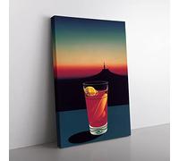 Cocktail At Night Canvas Print for Living Room Bedroom Home Office Décor, Wall Art Picture Ready to Hang, 76x50 cm (30x20 Inch) CAN3020-V1022-CK-1492