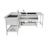 Kukoo Modular Cocktail Bar Station with Ice Well, Silver