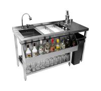 Cocktail Bar Station Stainless Steel 90L Insulated Ice Well