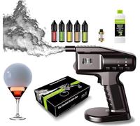 Cocktail Bubble Smoke Gun, Handheld Smoked Bubble Gun Smoke Generator Tool, Cocktail Smoker Kit with Bubble Liquid & Essential Oil for Food, Cocktails, Meat, Drinks, Steak A