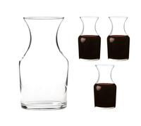 Cocktail Carafe 250ml / 8.5oz - Mini Glass Carafes for Cocktails, Water, Juice & Wine Top Ups - Durable Clear Glass, Dishwasher Safe (4)