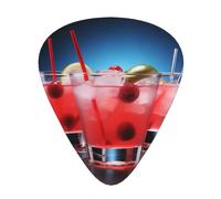 Cocktail Cup Printed Guitar Picks 12-Piece Set - Comfortable, Versatile Plectrum for All Guitar Styles & Players