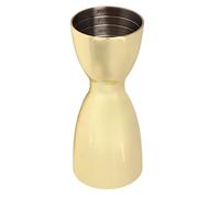 Cocktail Double Jigger, Stainless Steel Wine Measuring Cup, Bar Bartending Measuring Tool with U Shaped Design, Dual Head Cocktail Jigger for Professional Mixologists and Home Bars (Gold Plated)