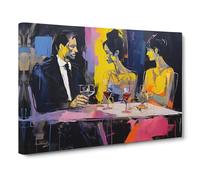 Cocktail Gestural Canvas Print | Gallery Wrapped 30mm Frame Wall Art | 30x20 inches | Ready to Hang | Eclectic Still Life Picture | Living Room Bedroom Lounge Office