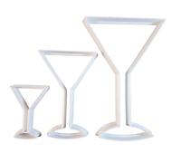 Cocktail Glass Drink Shape Cookie Cutter Dough Biscuit Pastry Fondant Sharp Stencil Martini Food Tropical Beach Alcohol Party (Set of 3)
