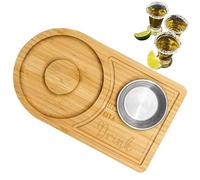 Cocktail Glass Rimmer - Wooden Drink Edge Garnish Tray, Margarita Salt Sugar Plate | Home Bar Accessory For Nightclubs, Patiosparties, Drink Prep Tool For Events, Lounges, Outdoor Beverage Station