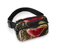 Cocktail Glasses And Wine Bottles Fanny Pack for Women Men Waist Bag Belt Bag Adjustable Casual Bag for Travel Sports Hiking, white, 7.9x5.1inches