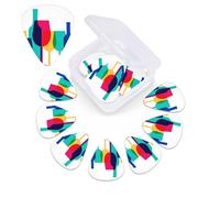 Cocktail Glasses and Wine Bottles Print Guitar Pick 12 Pack With Guitar Pick Case Guitar Plectrums Pick 0.46mm 0.96mm 0.71mm Guitar Accessories For Bass Electric Acoustic Guitars Ukulele