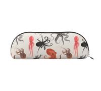 Cocktail Glasses And Wine Bottles Print Receive Bag Makeup Bag Cosmetic Bags Travel Storage Bag Toiletry Receive Bags Pencil Case Pencil Bag, Color Octopus, One Size