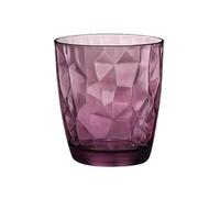 Cocktail Glasses Colored Diamond Embossed Drinking Glasses, Heat-Resistant Highball Cups for Water Milk Juice Beer Cocktail and Wine(Purple,Medium)