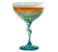 Cocktail Glasses - Exquisite Textured Rippl Pattern, Luxury Beverage Cups Artiisan Drinkware, Modern Aesthetic Party Flutes | Aesthetic Ribbed Tableware, Vintage Style Stemmed Chalice for Wedding Use