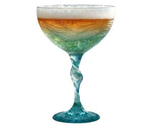 Cocktail Glasses - Exquisite Textured Rippl Pattern, Luxury Beverage Cups Artiisan Drinkware, Modern Aesthetic Party Flutes | Aesthetic Ribbed Tableware, Vintage Style Stemmed Chalice for Wedding Use