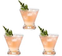 Cocktail Glasses Set - Hand Blown Stemless Crystal Martini Glasses for Bar Use - Vintage Transparent Drinking Glasses
