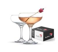 Cocktail Glasses Set of 2 (9oz/270ml). Espresso Martini Glasses, Margarita Glasses, Elegant Coupe Glasses, Long Stem Glassware