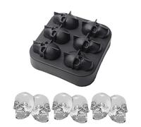 Cocktail Ice Molds | 3D Skull Design Mold For Freezer | Silicone Ice Cube Tray For Drinks Decoration Halloween Fridge Home Party Desserts