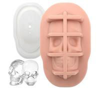 Cocktail Ice Molds - Skull Shaped Ice Cubes Mold | Reusable Food Grade Silicone Freezer Chocolate Mould for Whiskey Coffee Juice Cocktails Cold Beverage