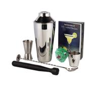 Cocktail Making Kit with Recipe Book - Cocktail Shaker Set Including Muddler, Jigger, Mixing Spoon & 100 Cocktail Umbrellas - Home Bar Gift Set for Cocktail Lovers
