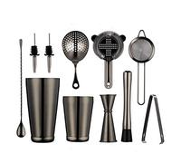 Cocktail Making Set 750 ml, Boston Cocktail Shaker Bar Set of 11, Stainless Steel Bar Tools, Martini Drinking Kit, Alcohol Mixers, Ergonomics Strainer (18/28 OZ, 11 PC Set)