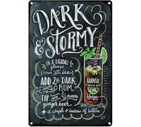 Cocktail Metal Sign Vintage Cocktail Tin Sign Bar Signs Wall Decor Chalkboard Drawing Style Home bar Decoration 12 x 8 Inchs