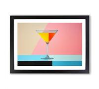 Cocktail Minimalism Framed Print | A2 Black Framed Wall Art | Ready to Hang | Minimalist Food Picture | Living Room Bedroom Lounge Office