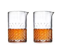 Cocktail Mixing Glass 24oz (750ml) - Single Professional Stirring Glass with Thick Weighted Bottom & Wide Spout - Perfect for Sazerac, ni, Martinez & More (2 Pack Mixing Glass)