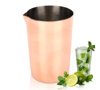 Cocktail Mixing Glass, 500ml Stainless Steel Martini Stirring Glass Cocktail Shaker Tin Weighted Jug Cocktail Mixer Cocktail Pitcher (Rose Gold)