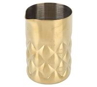 Cocktail Mixing Glass, 60ml 304 Stainless Steel Rustproof Cocktail Beaker Stylish Mixing Glass Cocktail Shaker Mixing Glass Glass Chiller for Bar with Scale for Bar (Gold Mesh)