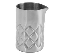 Cocktail Mixing Glass, Stainless Steel Grid Design Bar Mixing Cups with Outer Scale Cocktail Shaker Bar Mixing Pitcher Old Fashioned Bar Mixer Glass Professional Stirring Glass for Home Party Bar
