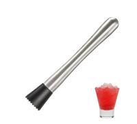 Cocktail Muddler,Silver Muddler,21cm Stainless Steel Cocktail Muddlers,cocktail Muddlers with Black Grooved Head,for Make a Mint Fruit Drink,Bartending Tools Professional and Amateur Alike.
