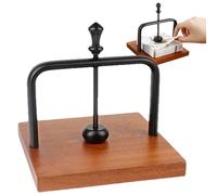 Cocktail Napkin Height - Wooden Weighted Metal Arm Desk Napkin Holder | Cocktail Square Napkin Dispenser | Vintage Paper Dispenser for Coffee