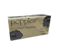 Cocktail Napkins Black Pack of 200 2 Ply Soft Paper Tissues Tableware Party Celebration Events