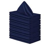 Cocktail Napkins,Serviettes 50pcs Satin Napkins Soft Dinner 43 * 43cm Square Table for Restaurant Weddings Party Decoration(Dark Blue)