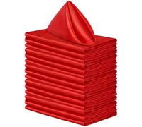 Cocktail Napkins,Serviettes 50pcs Satin Napkins Soft Dinner 43 * 43cm Square Table for Restaurant Weddings Party Decoration(Red)