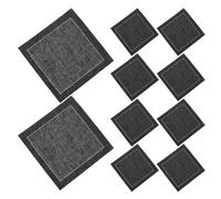 Cocktail Napkins Washable 10pcs Reusable Black Cotton for Dining | 11.5 CM Square, Absorbent Cloth for Home Use and Hotel Setups, Minimalist Modern Style