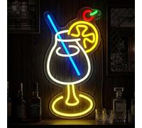 Cocktail Neon Sign Bar LED Sign for Wall Decoration Beer Neon Light Dimmable for Home Bar Pub Cocktail Party Decoration Nightclub Home Pub Man Cave Gifts