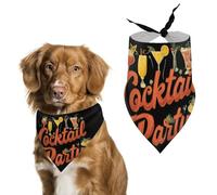 Cocktail Party Vintage 80s Pet Bandana Dogs Triangle Scarf Cats Handkerchief Puppy Costume