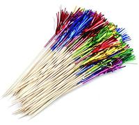 Cocktail Picks,100 Pack Palm Tree Picks Cocktail Sticks Glitter Cocktail Toothpicks Wooden Sticks for Cakes Decoration Bars Drink Party Supplies 9 Inch