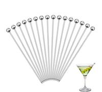 Cocktail Picks, 16PCS Upgrade Stainless Steel Toothpicks Martini Olive Skewers, Reusable Metal Drinks Skewers Garnish Sticks,Steel Cocktail Pick