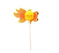 Cocktail Picks, 50pcs Colorful Peacock Firework Goldfish Fruit Cake Sticks Decorative Mini Food Picks Cocktail Drink Accessories (Goldfish)