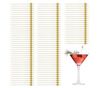 Cocktail Picks and Appetizers - 100 Fruit Skewers | Drinks Decorations with Disco Ball | for Appetizers, Sandwiches, Grills, Cakes, Cold Cuts, Christmas Parties at Home and Outdoors