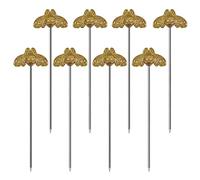 Cocktail Picks Stick, Cocktail Toothpicks Stainless Steel Martini Olive Picks for Bar Barbecue Fruit, Bloody Mary Drink Sticks (8pcs,Gold Bee)