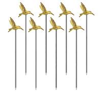Cocktail Picks Stick, Cocktail Toothpicks Stainless Steel Martini Olive Picks for Bar Barbecue Fruit, Bloody Mary Drink Sticks (8pcs,Gold Bird)