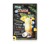 Cocktail Recipes 20 x 30 cm Aluminium Sign Decorative Metal Sign Decoration for Bar Counter Pub Kitchen Cafe Birthday Gift Recipe RV003 (10 Pina Colada)