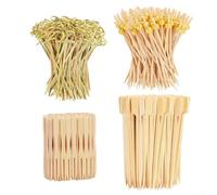 Cocktail s, 500-Piece Wooden Picks for Appetizers in 3 Sizes, Biodegradable Decorative Toothpicks for Charcuterie Boards