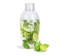 Cocktail Shaker 530ML Plastic Transparent Drink Shaker Bottle with Scale and Strainer Mixer Shaker Cup Bottle for Home Liquor Bar Milk Tea Shop Party Coffee