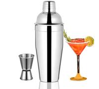 Cocktail Shaker, Cocktail Maker Set, 750 ml Cocktail Shaker Strainer Bartender Mixer Tool Home Liquor Cobbler Shakers with Stainless Steel Jigger for Martini Drink Cocktail Making Kit