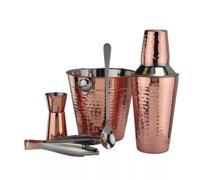 Cocktail Shaker Copper Finished Cocktail Shaker Set Bartender Kit Mixers Utensils 5Pc Set