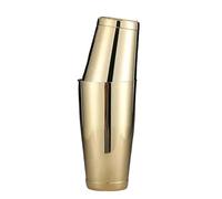 Cocktail Shaker Premium Cocktail Shaker Weighted Shaking Tins, Gold Plated/Copper, Black Mirror Finish, Barware Tools(Gold Finish)