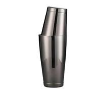 Cocktail Shaker Premium Cocktail Shaker Weighted Shaking Tins, Gold Plated/Copper, Black Mirror Finish, Barware Tools(Black Finish-no Logo)